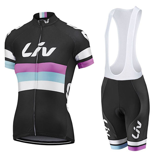 2019 Maillot Mujer Liv Tirantes Mangas Cortas Negro Blanco Violeta